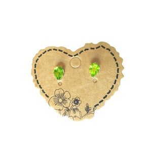 Pear Cut Green Peridot Stud Earrings Solid Sterling Silver 925 Screw Back